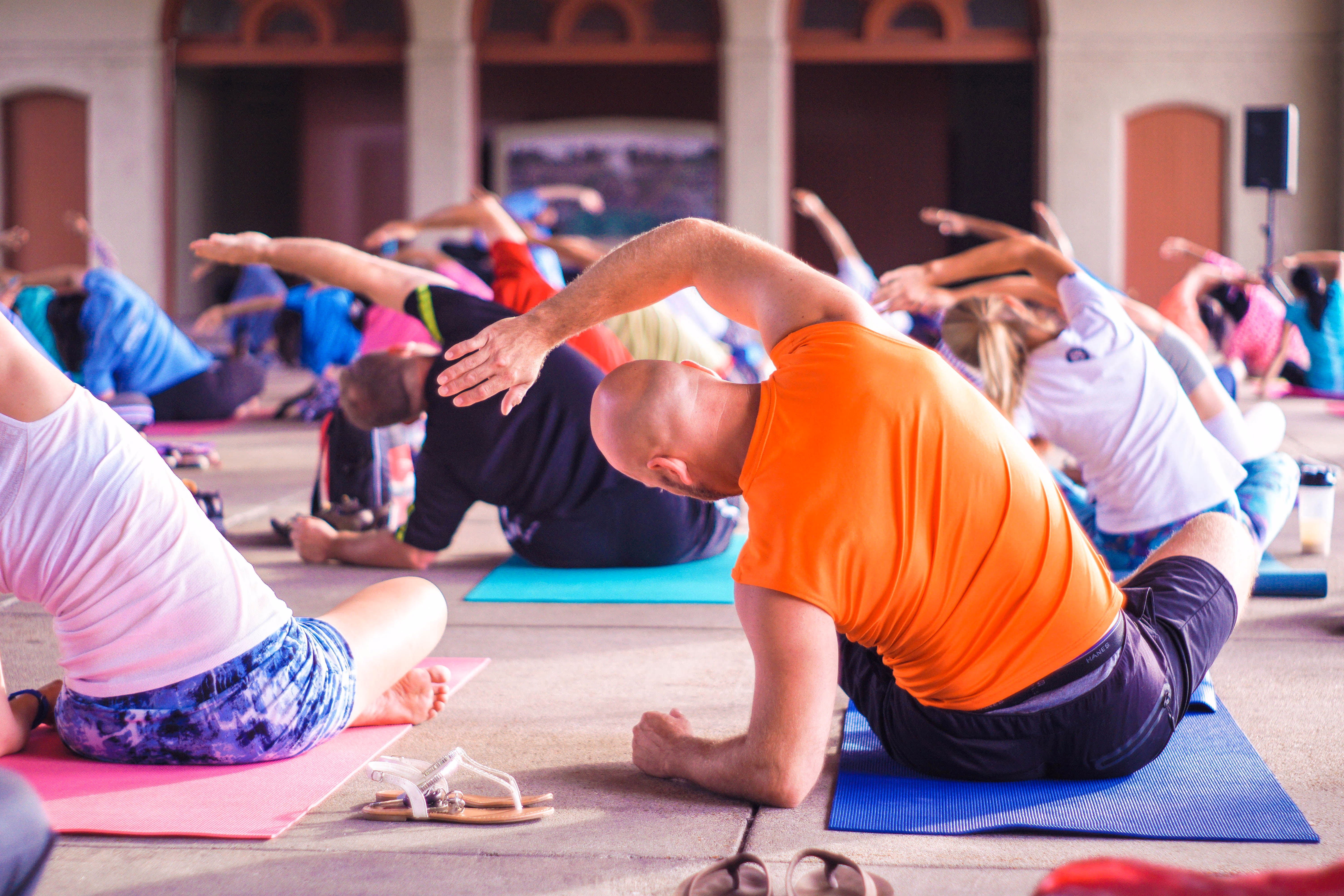 Fitness instructor leading a class